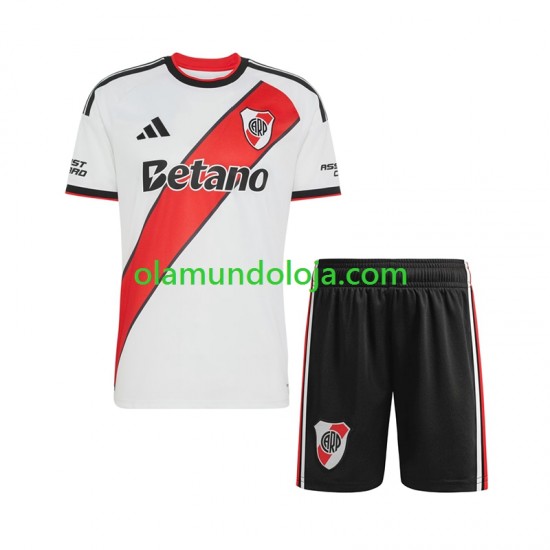 Camisola CA River Plate Criança Equipamento Primeiro 2026-2027 Manga Curta
